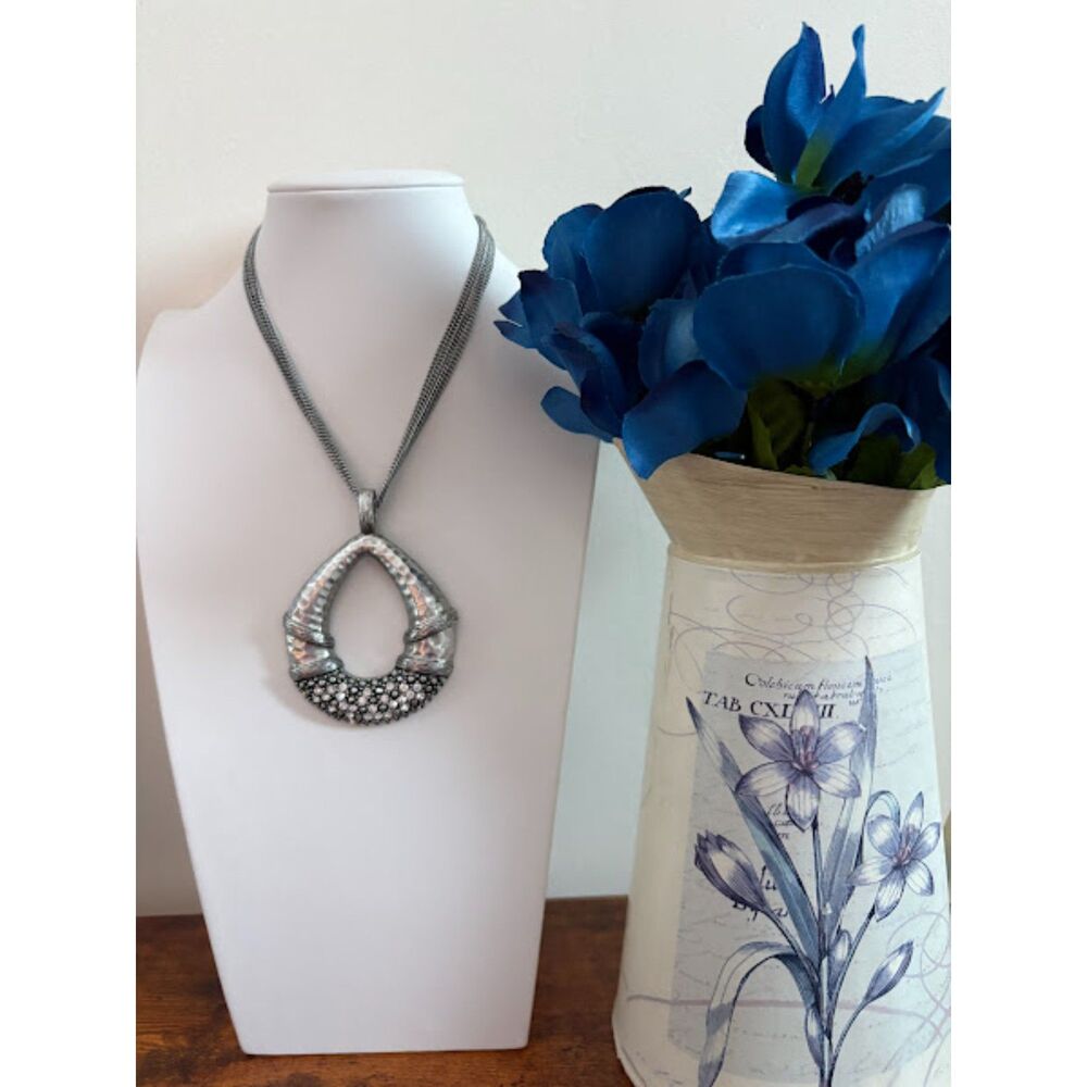 Macy's Antique Matte with Crystals Pendant Necklace